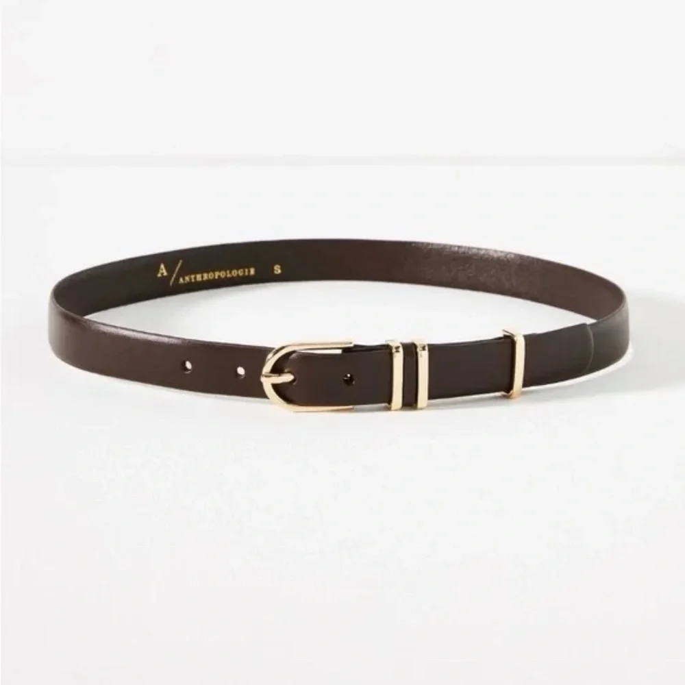 NWT Anthropologie Brown Basic Keeper Belt Small